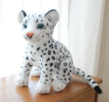 White Leopard 9 Inch Stuffed Animal Plush Toys Toddler Doll Kids Gifts