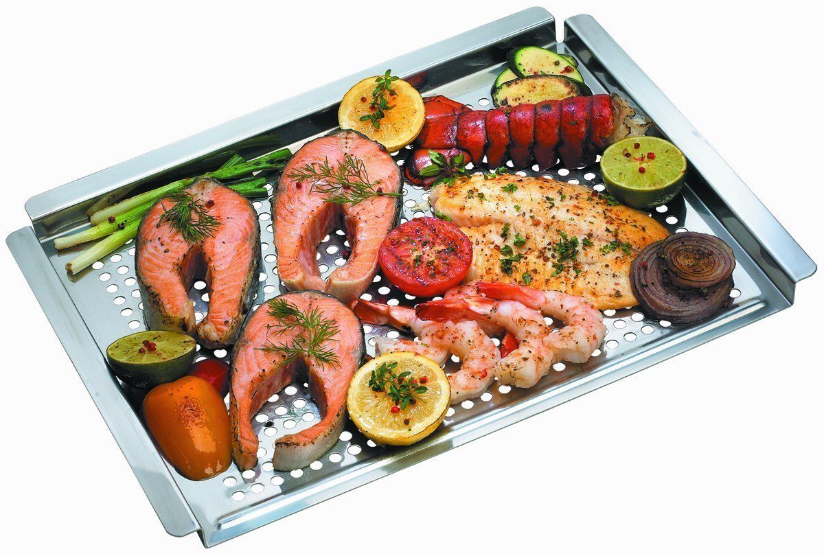 Grill Pro Heavy Duty Stainless Steel 13-Inch by 18-Inch Grill Topper ...