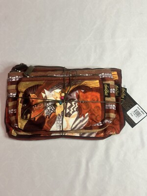 Laurel Burch 3 Piece Cosmetic Bag Set Horses New With Tags Zip