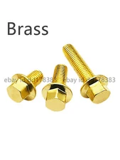 Brass Hexagon Flange Bolts Hex Flange Head Screws M8 M10 M12
