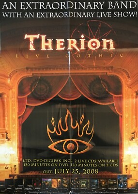 THERION - Live Gothic - Promo Poster - gefaltet / folded - Sammlerstück 172