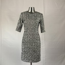 NWT Alice+Olivia Size 8 Silver Glitter Dress