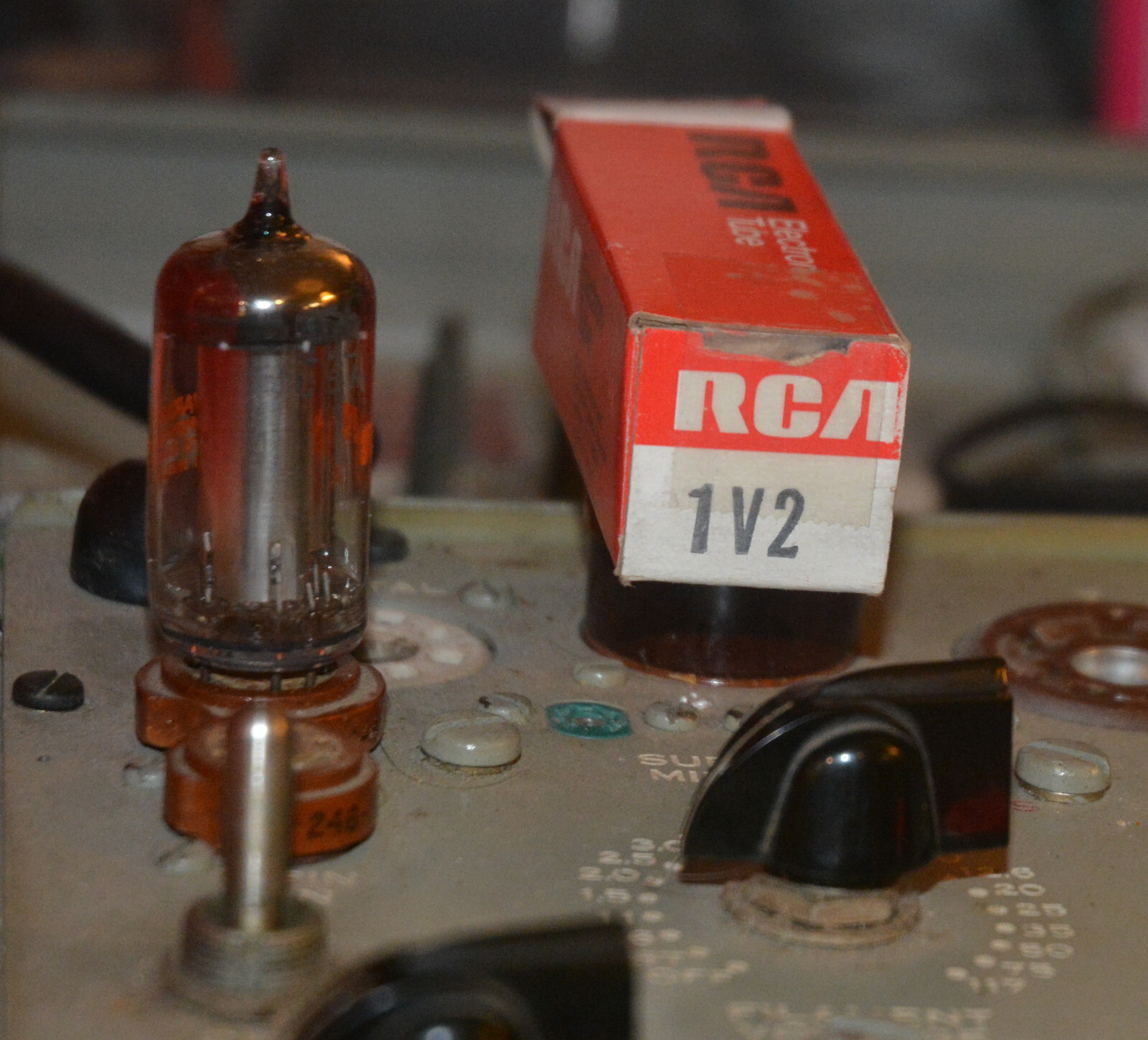 RCA 1V2 NOS Vacuum Tube Tested Good on TV-7D/U Tester