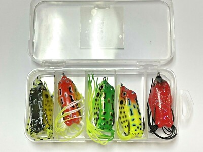 5 Piece Frog top water kit #2, snag less hooks