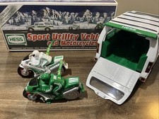 HESS TOY SPORT UTILITY VEHICLE  MOTORCYCLES W/FRICTION MOTORS  LIGHTS NEW BOX