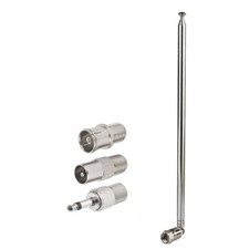 F Type Telescopic Aerial Antenna 75 Ohm with TV/3.5 Adapter For Wave Radio FM