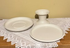 Tupperware Serve it All Ivory Range Cake Server on Pedestal #1531 #1532 #1533