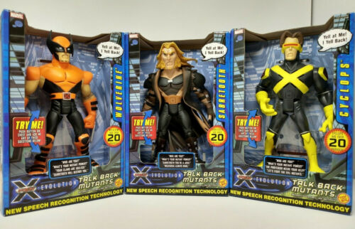 X-Men Evolution Wolverine Cyclops Sabretooth Lot of 3 NEW ToyBiz 2000 - 第 1/12 張圖片