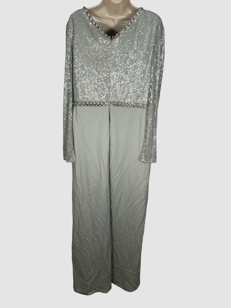 $3540 Jenny Packham Women's Green Veronika Sequined Faux-Wrap Crepe Gown Size 14 | eBay $3540 Jenny Packham Women's Green Veronika Sequined Faux-Wrap Crepe Gown Size 14 | eBay