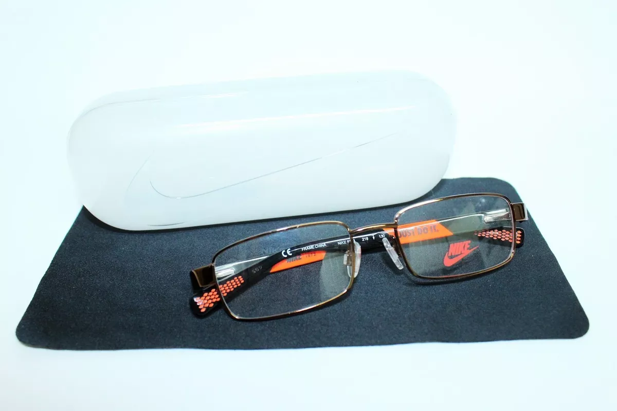 NEW NIKE 5573 218 BROWN ORANGE KIDS AUTHENTIC RX EYEGLASSES 48 16