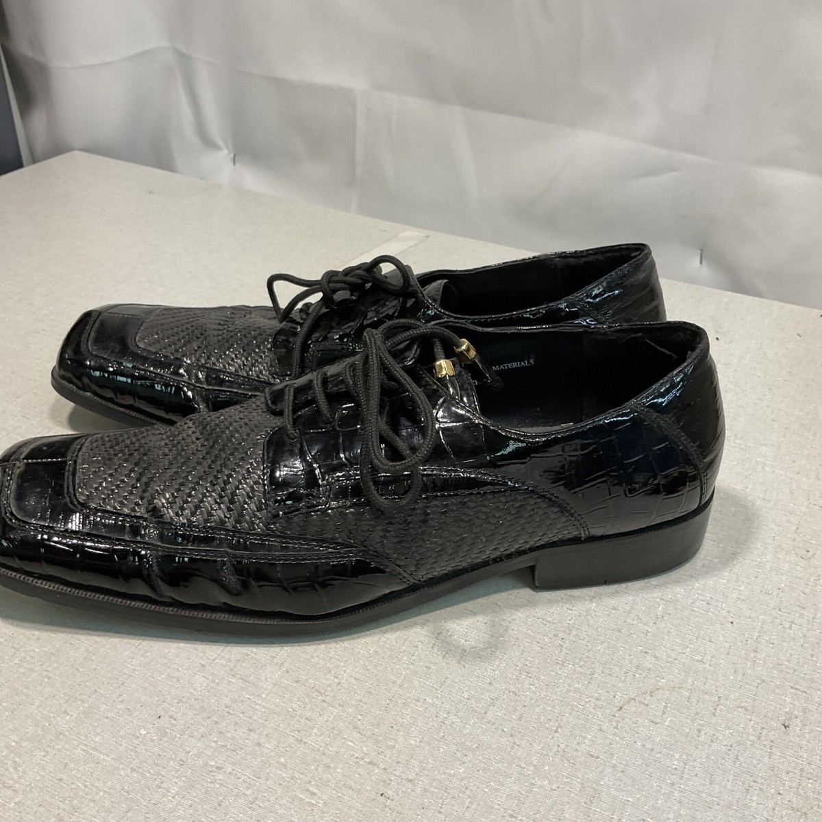 Roberto Chillini Mens Black Oxford Dress Shoes Size US 11