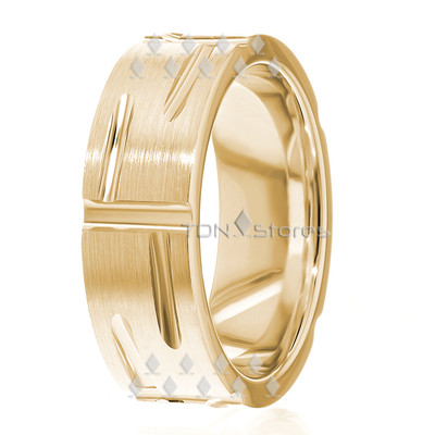 Band Ring Mens 10k Gold Rings 10K SOLID GOLD MENS FLAT WEDDING