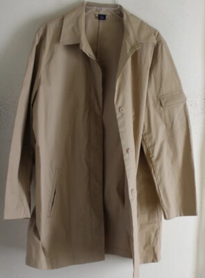 Lands End sz L Modernist Minimalist Car Coat Spring Crisp Lagenlook XL Eskandar