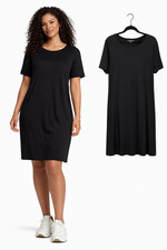 New Karen Kane Abby T Shirt Dress Size Large Black Short Sleeve