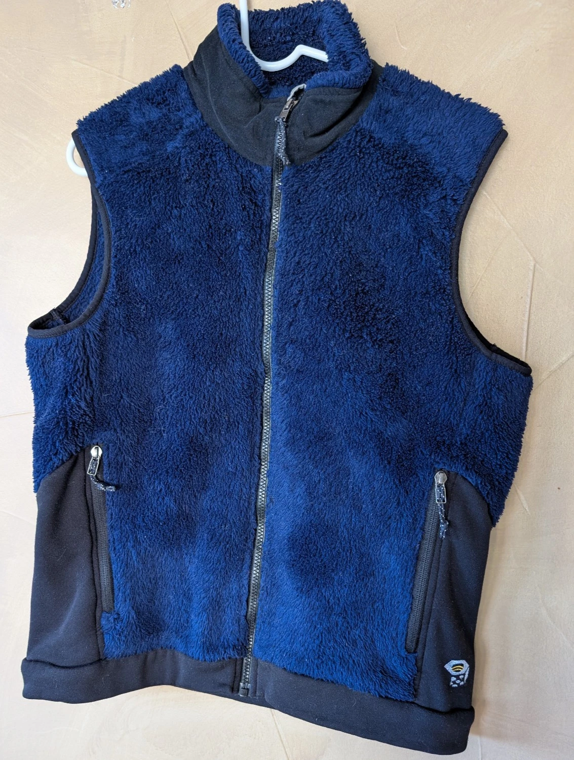 Mountain Hard Wear Polartec Deep Pile Fleece Vest Navy Med Full Zip 3 Pockets