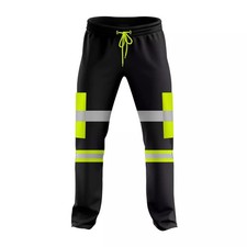 Hi Viz Vis  Trousers Jogging Bottoms Safety Work Fleec Joggers Sweat Pants S-2XL