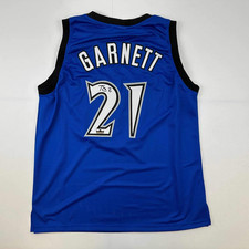 Facsimile Autographed Kevin Garnett Minnesota Blue Reprint Laser Auto Basketball