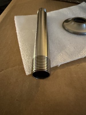 BRIZO ESSENTIAL SERIES 6'' Ceiling Mount Shower Arm And Round Flange Luxe Nickel