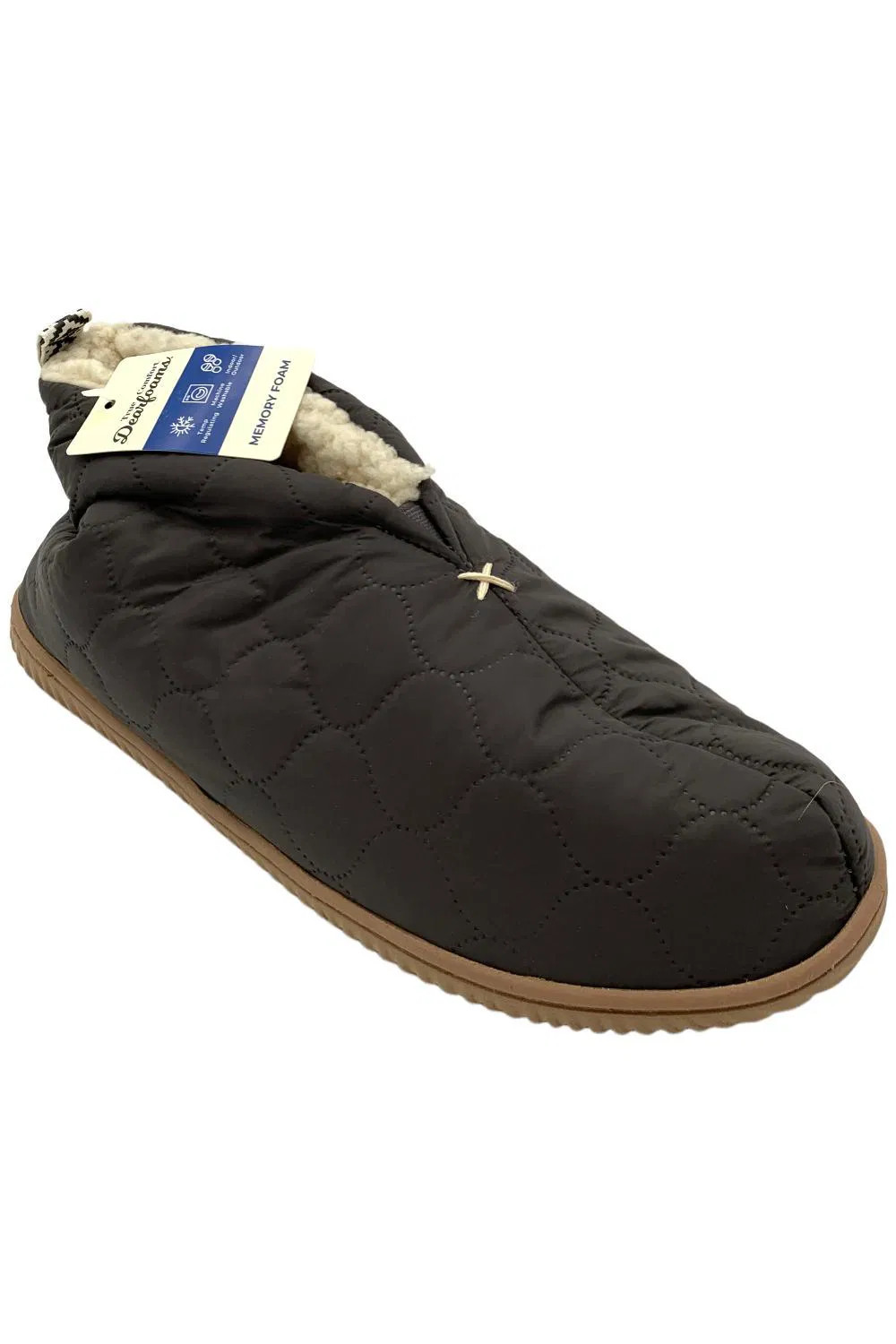 Dearfoams Mens Warm Up Bootie House Shoe Boot Slipper Pavement 4890₽