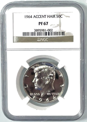 1964 Accented Hair Kennedy Half Dollar Proof NGC PF 67 PR 90
