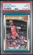 1988 Fleer Basketball Michael Jordan #120 All Star PSA 8