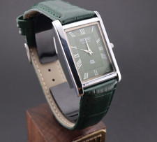 Vintage Seiko Slim Green Dial Gentlemen's Quartz Wrist Watch - FREE SHIPPING