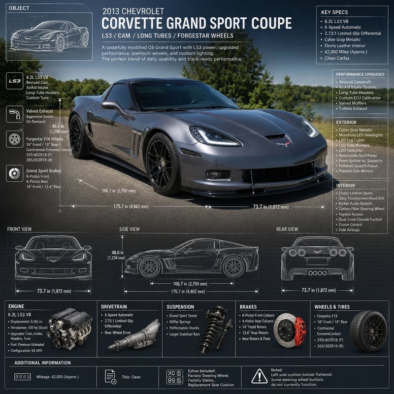 2013 Cyber Gray Metallic Chevrolet Corvette   | C6 Corvette Photo 3