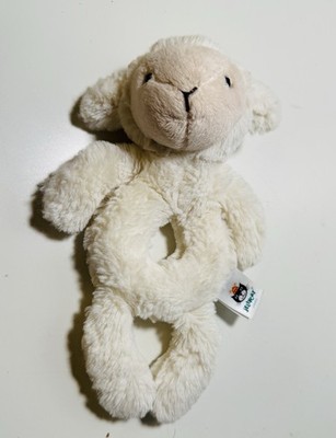 Jellycat London Bashful Lamb Baby Rattle 7'' Plush Stuffed Animal Infant Toy 
