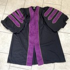 Graduation Doctoral teacher gown professor Faculty Regalia purple black size 51