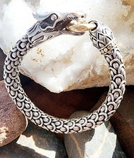 John Hardy HEVY Naga Bracelet 89.4 Grams Sterling Silver 18kt Gold