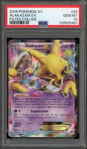 Pokemon Alakazam XY Fates Collide Holo Rare #25 PSA 10 Gem Mint