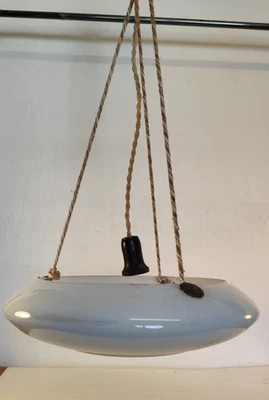 Hänge-Lampe Deckenlampe um 1930 Art Dèco Lampenschirm Leuchte marmoriert blau - Bild 1 von 4