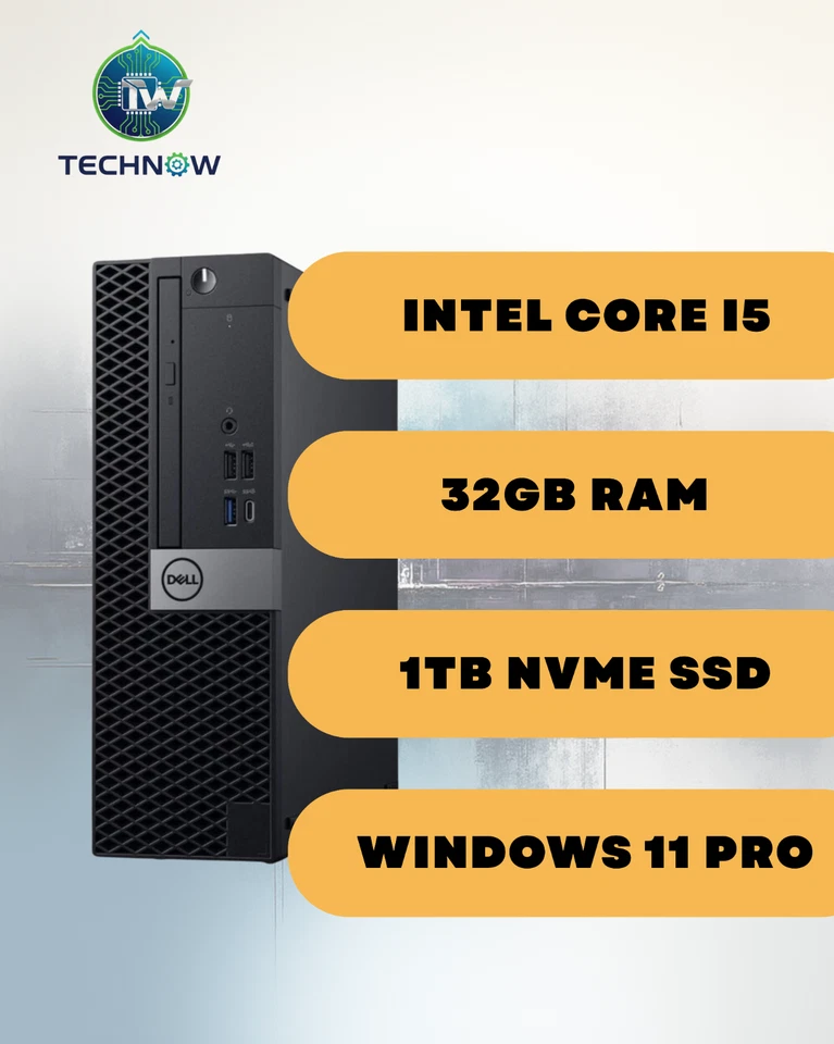 DELL OptiPlex Desktop PC i5,Up to 32GB RAM, 1TB NVME SSD,Windows 11 PRO,Wifi+BT - Image 2 of 4