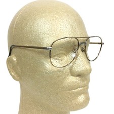 Wilshire Designs 1419 Mens Gold Metal Aviator Eyeglass Frames 55 18 145