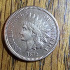1872 Indian head cent penny Fine To VF Details Observed  — photo 4