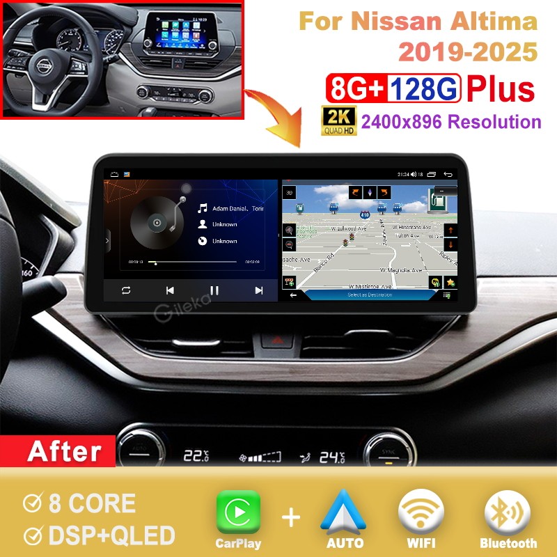 12.3'' 2K Screen For Nissan Altima 2019-2025 Android Radio Carplay