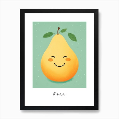 Friendly Kids Birne 3 Poster Kunst Pri gerahmt Wandbild Poster Leinwanddruck Bild