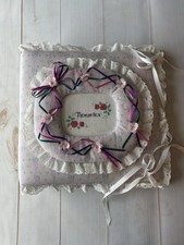 Vintage Handmade Fabric Binder Baby Family Photo Album Keepsake Memory Scrapbook