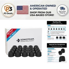 SF2 Medium Black Memory Foam Earbud Tips - 20 Pack for Perfect Sound Isolation