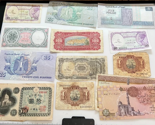 13 Mixed Bank Notes Mainly Egypt  etc job lot