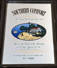 Vintage Southern Comfort mirror decent condition 9 x 13 in