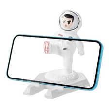 Image of Astronaut Phone Holder Spaceman Smartphone Stand Funny Desk Office silver