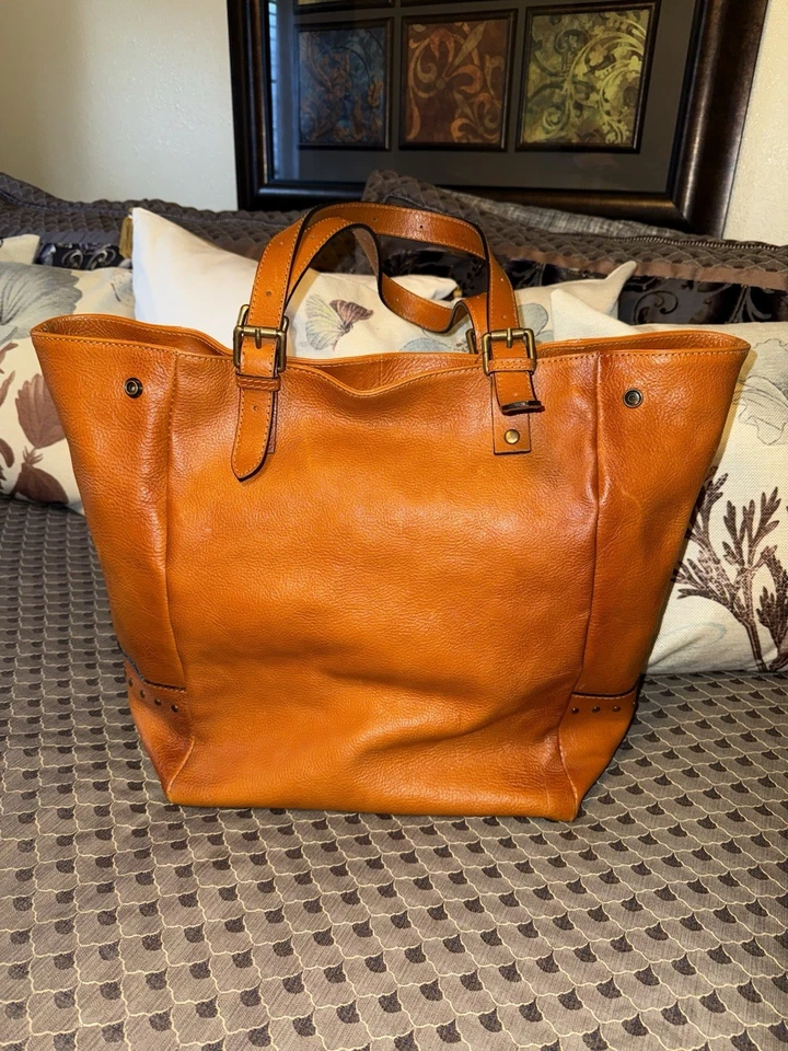 Italian Designer PRATESI FIRENZI Talamone Cognac Large Tote Shoulder Handbag - Image 4 of 4