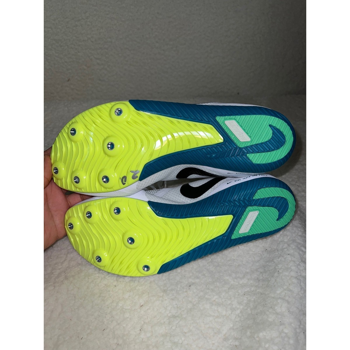 Nike Rival Multi Track and Field Spikes White Teal FZ9664-102 Mens 9.5 NEW Amazon.com | Unisex Zoom Rival Multi-Event (102 - White  main image 2
