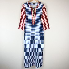 J Crew Sammie Maxi Dress Womens Medium Striped Nautical Preppy Colorful NEW