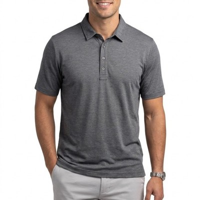 Travis Mathew Heather Gray Performance Polo Shirt Men's Large Golf Casual