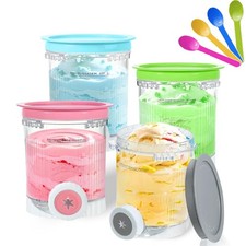 4er Pack f&uuml;r Ninja Creami Swirl Pints und Deckel Pint, rot, blau, gr&uuml;n, gelb