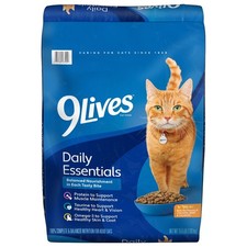 9Lives Daily Essentials Dry Cat Food Cats with Chicken, Beef Salmon, 15.5 lb
