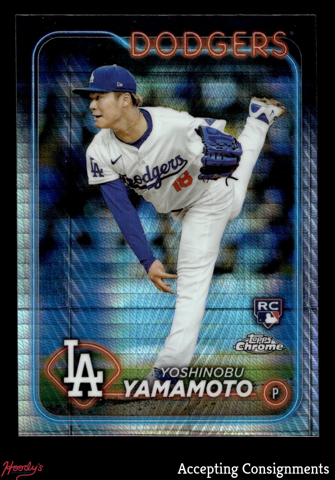 2024 Topps Chrome Prism Refractors #18 Yoshinobu Yamamoto RC ROOKIE DODGERS