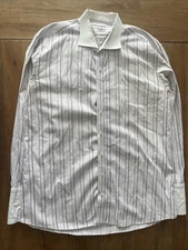 Mohan Custom Tailored French Cuff Dress Shirt Mens Size Large Striped Button Up